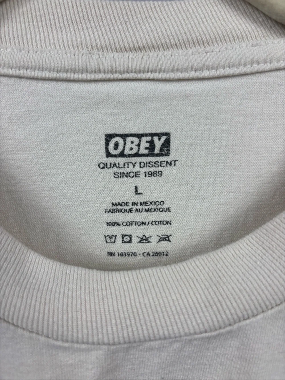 OBEY Men’s Cream Graphic Logo T-Shirt